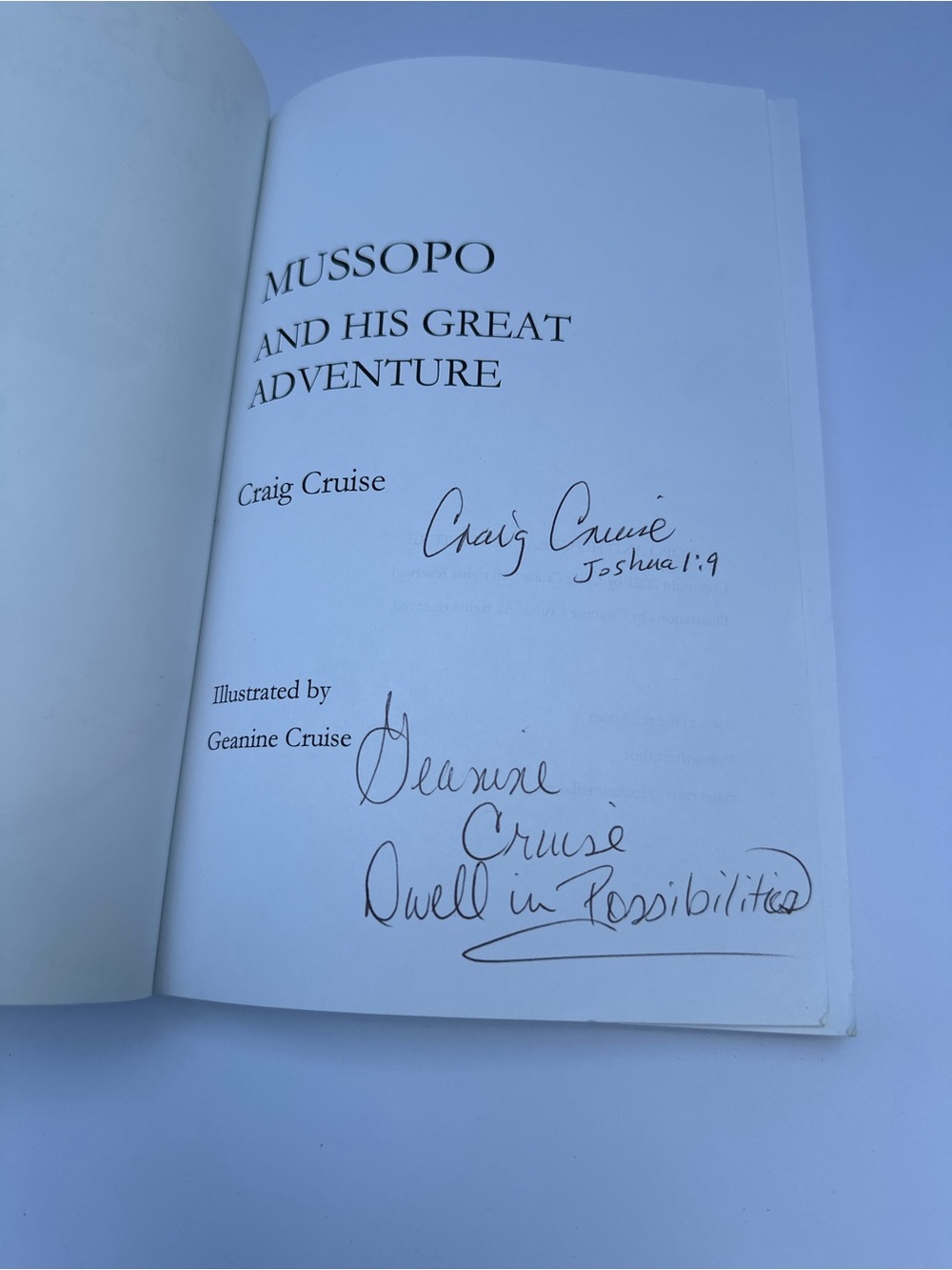 Mussopo and His Great Adventure – Craig Cruise – Signed by Author & Illustrator